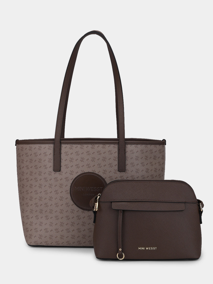East West Brown London Tote