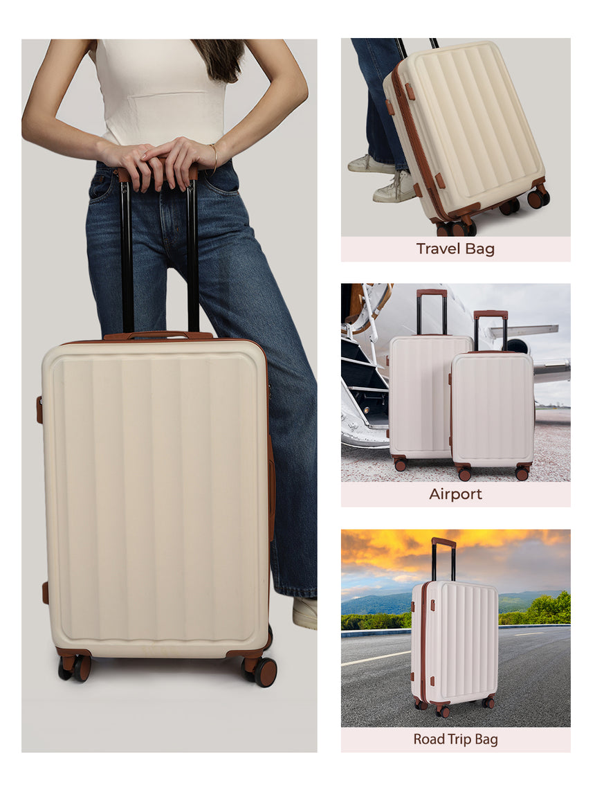 Ava Check In Beige Medium
