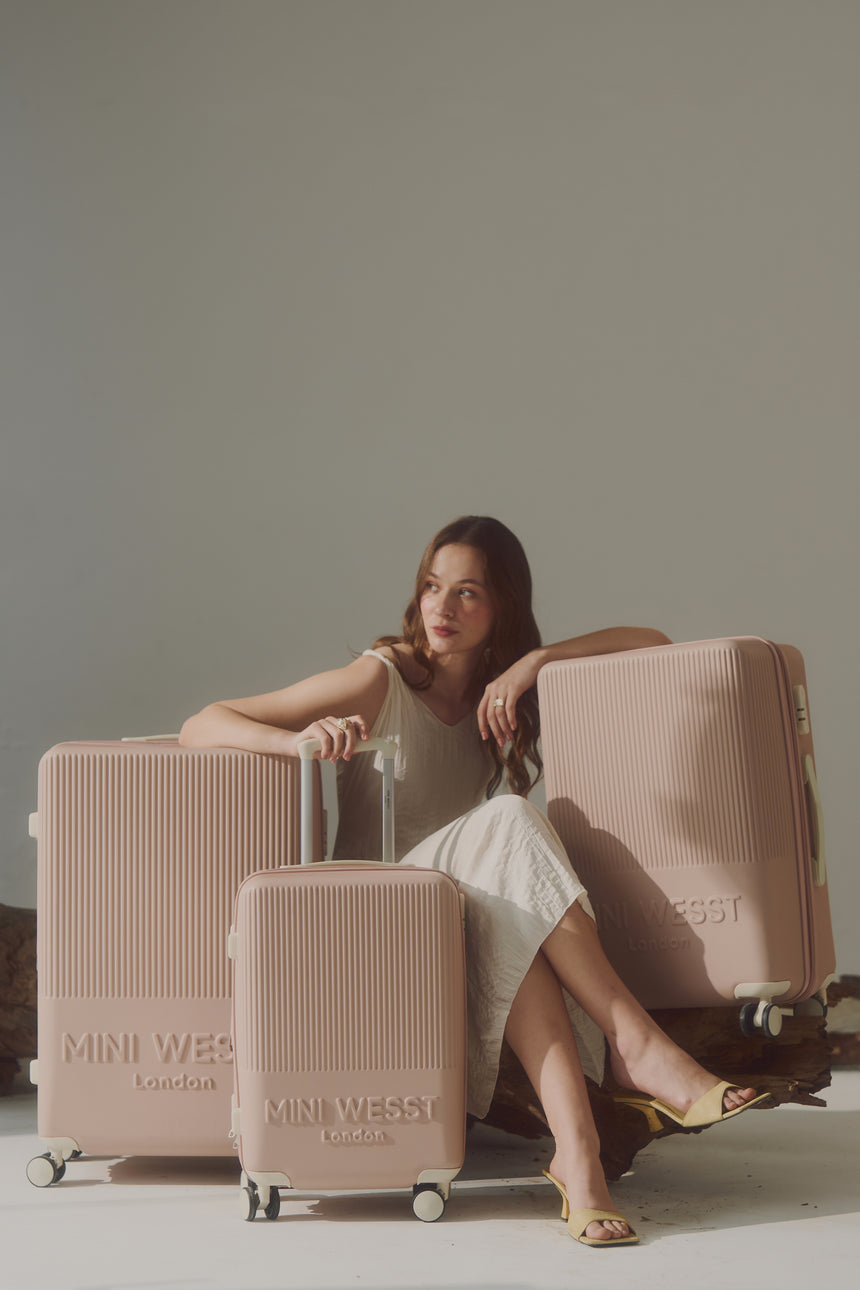 Mw London Pink Set Of 3 Luggage