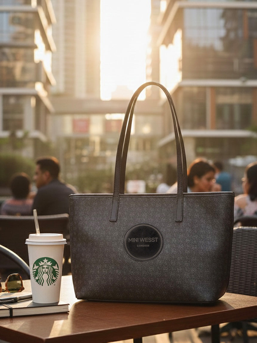 East West Black London Tote