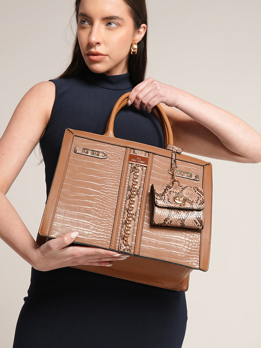 Broadway Luxe Brown London Tote