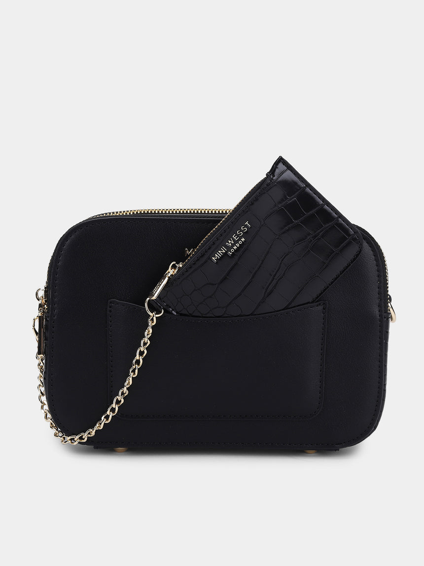 Uptown Luxe Black London Crossbody