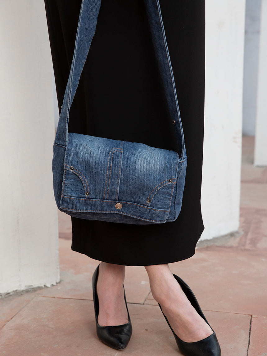 Denim Pocket Sling Bag
