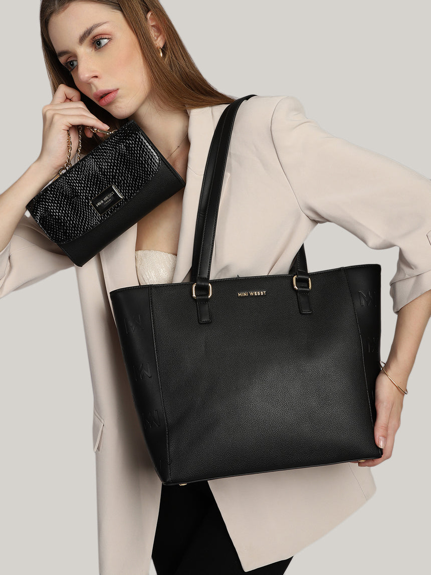 Buckingham Black London Tote