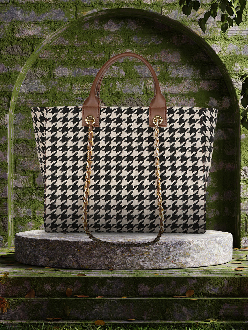 Houndstooth Tote Bag