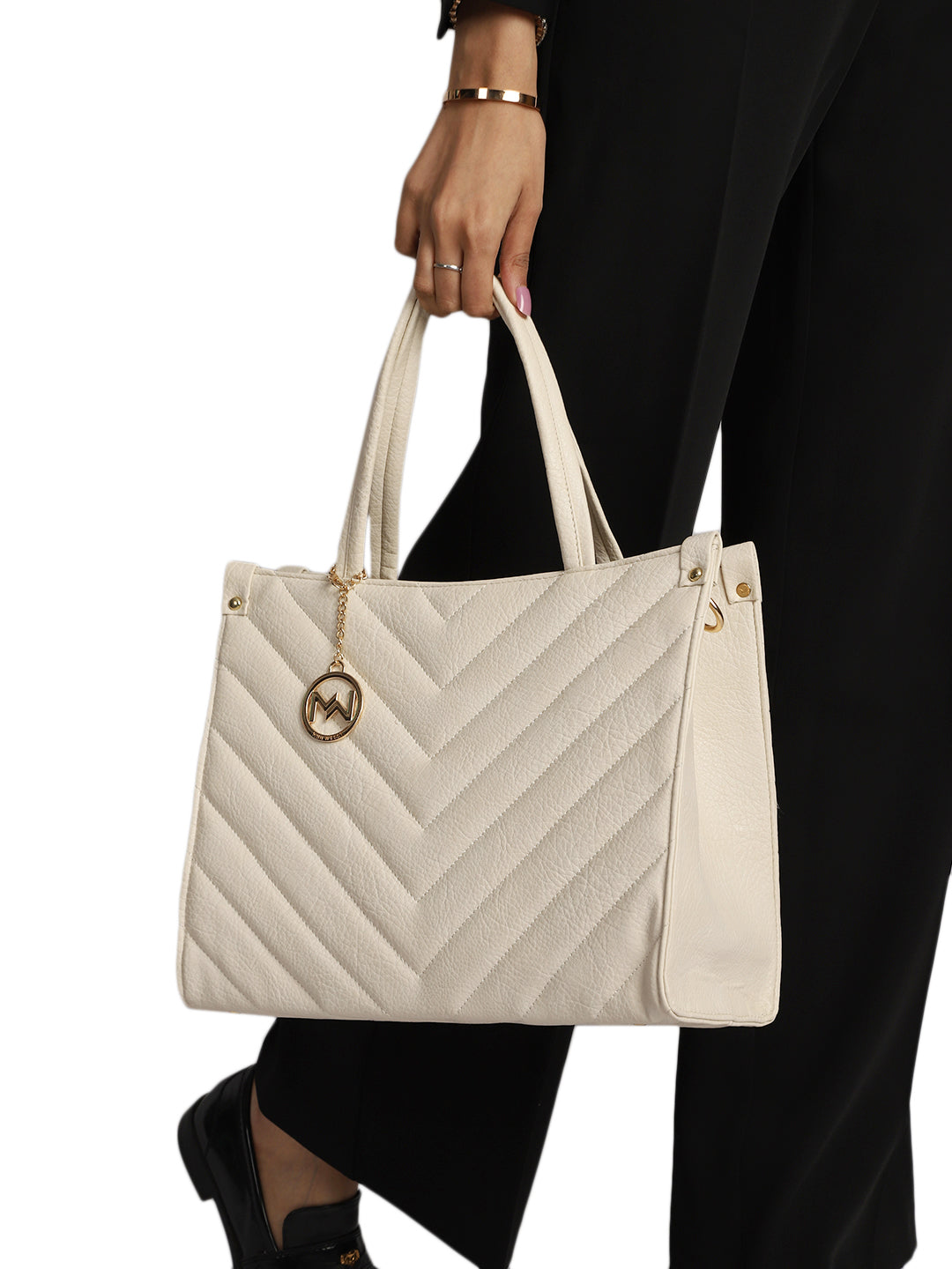 Hudson White Tote