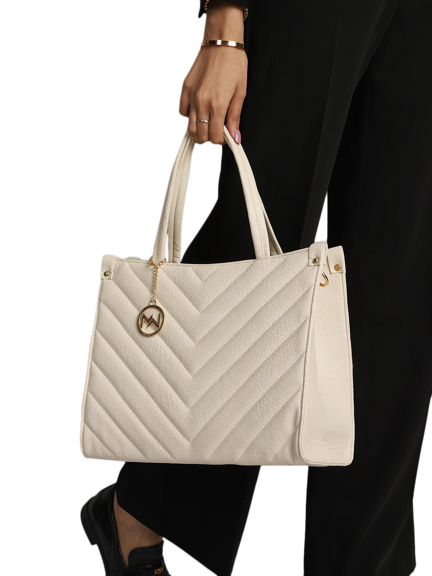 Hudson White Tote