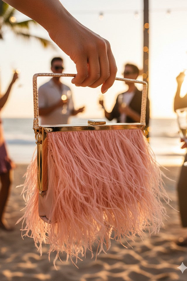 Feather Pink Clutch
