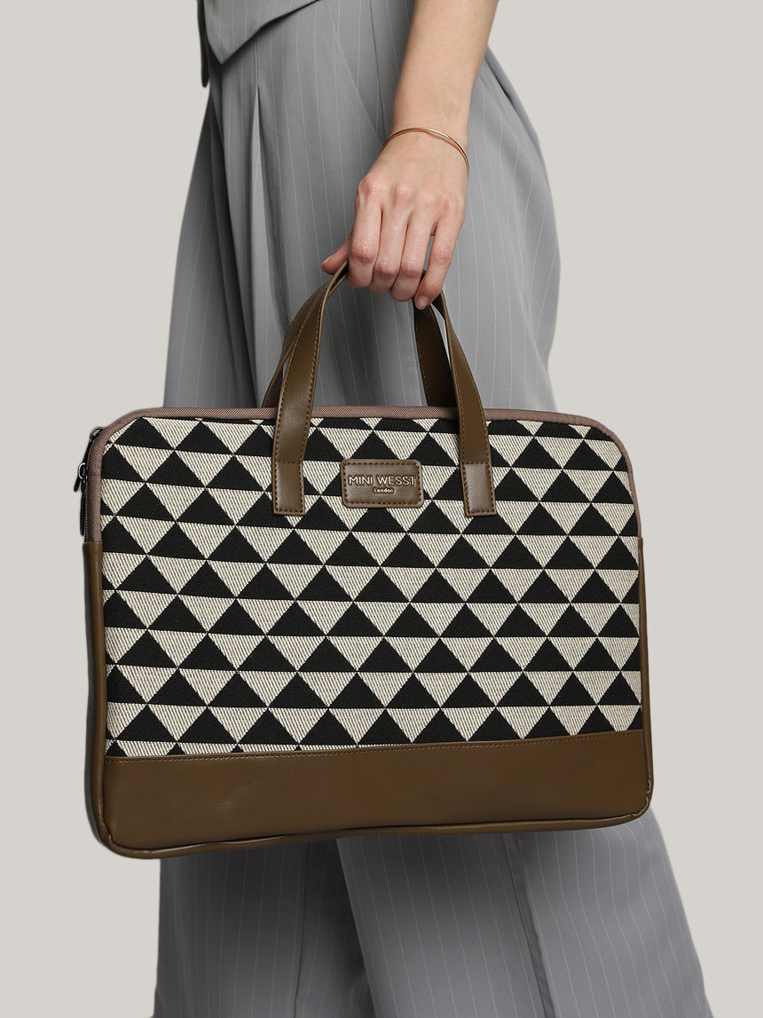 Bourbon Black and Brown London Street Bag With Pouch