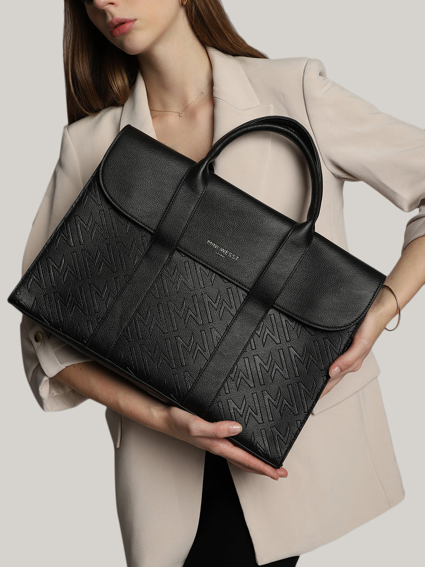 Huston Luxury Black London Laptop Bag