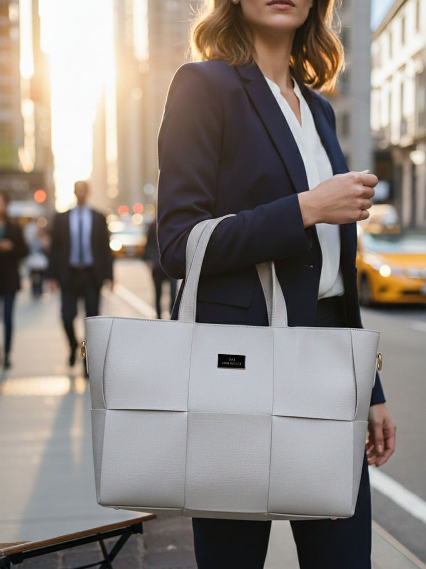 Executive White Tote Bag