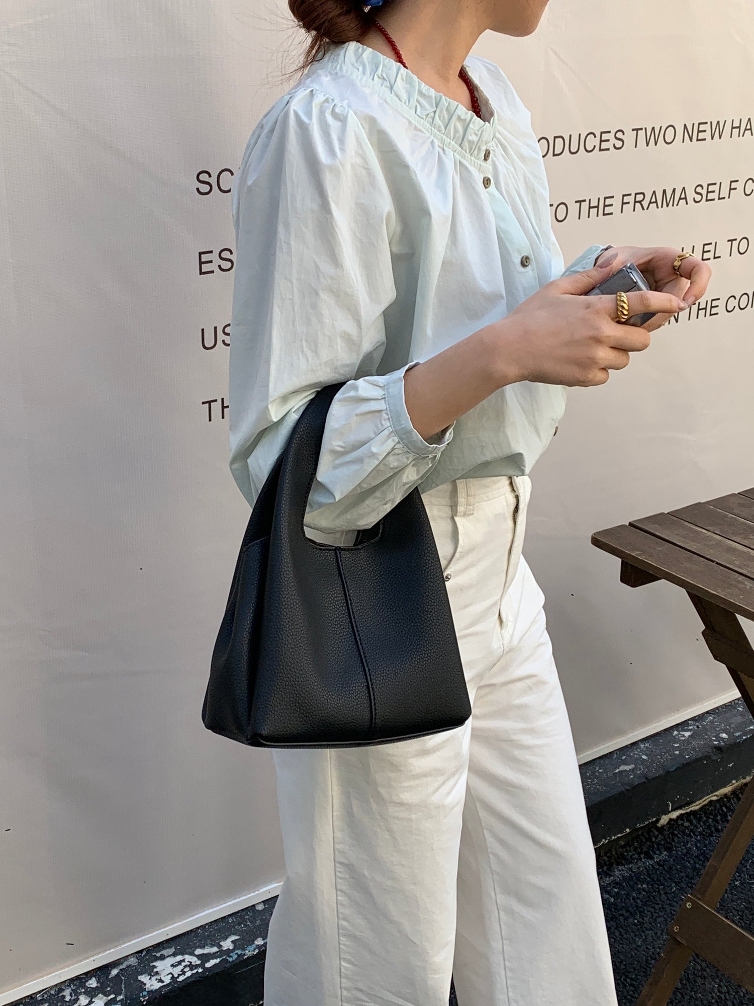 Black Hilary Bucket Sling Bag