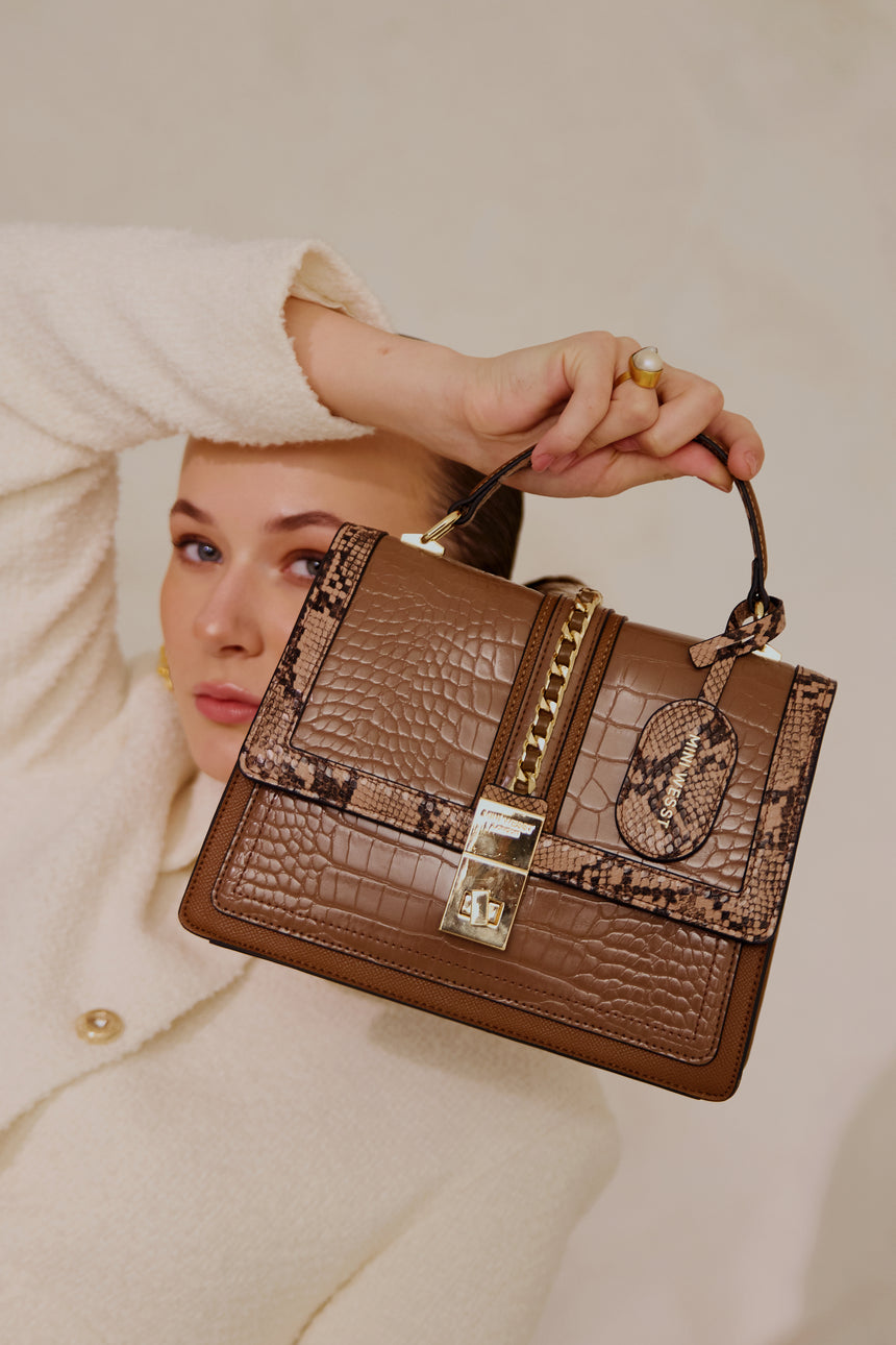 Default Title Bella Luxe Brown Handbag