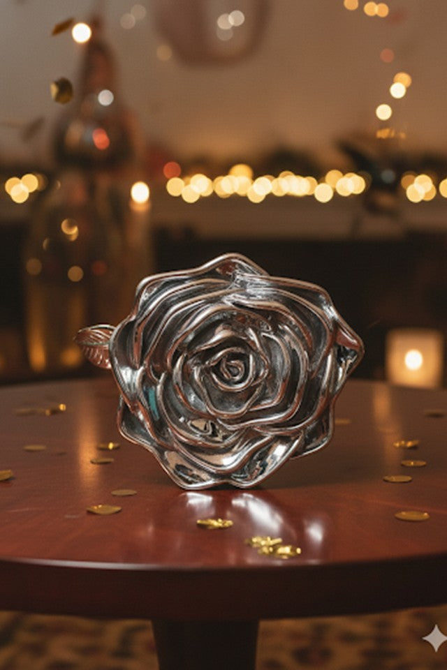 The Rose Silver Clutch