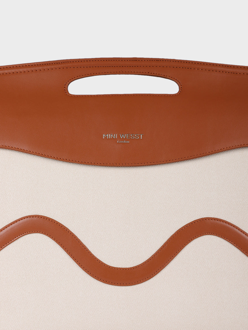 Scotland Laptop Beige & Brown London Tote