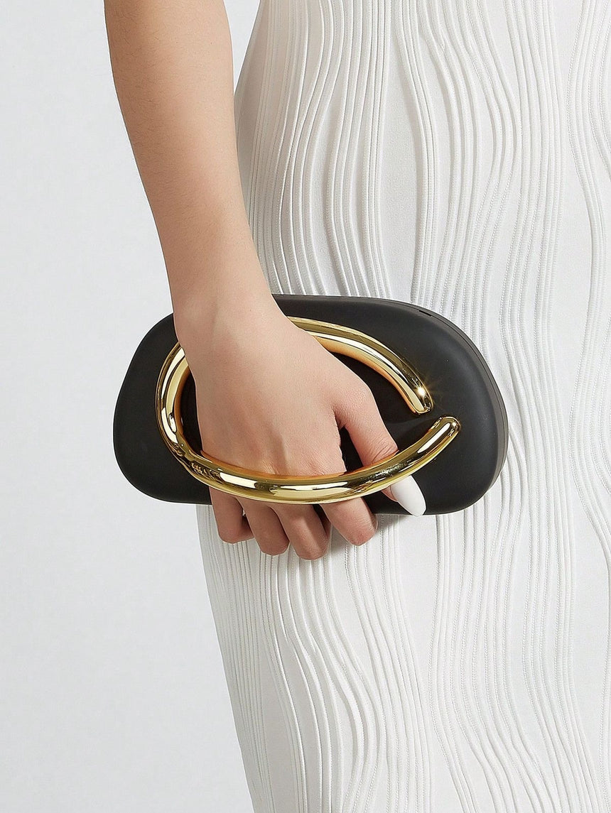 Ashley Black Handheld Clutch