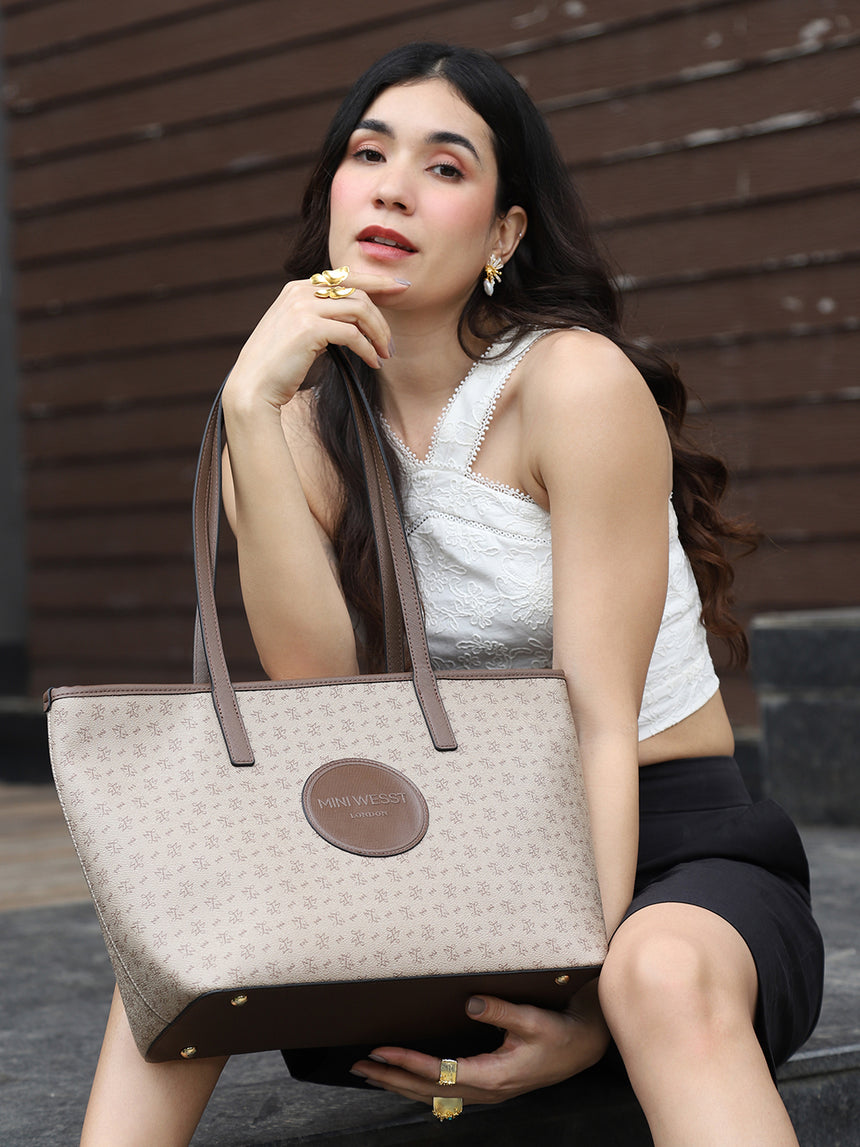 East West Brown Tote