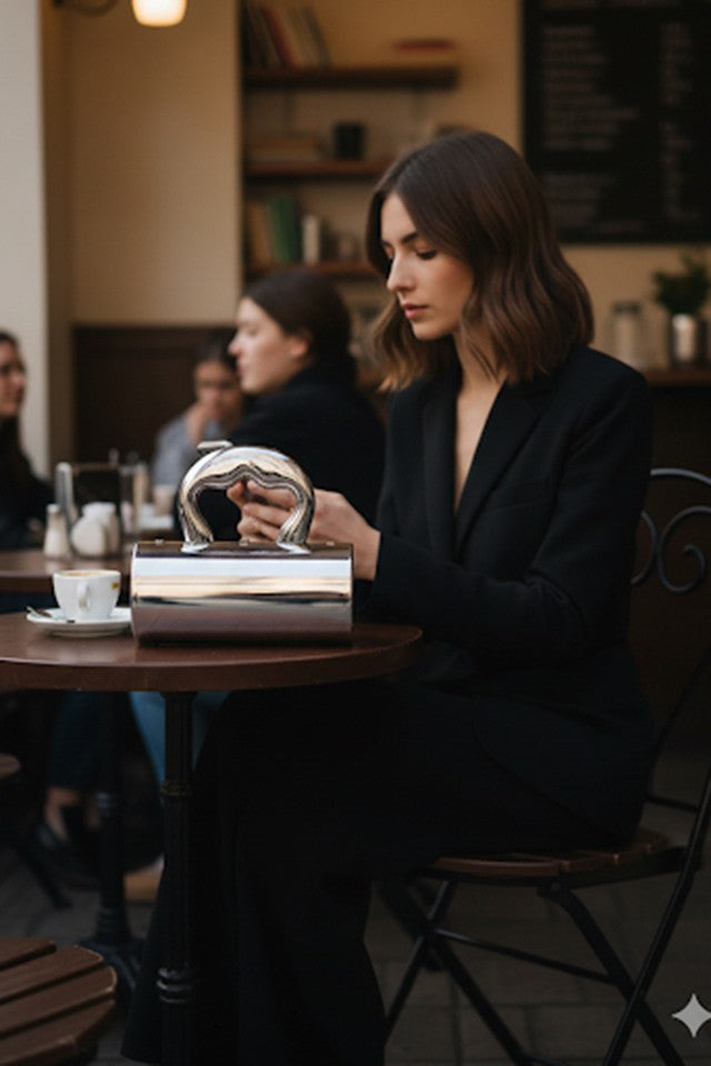 L' Amour Silver Clutch