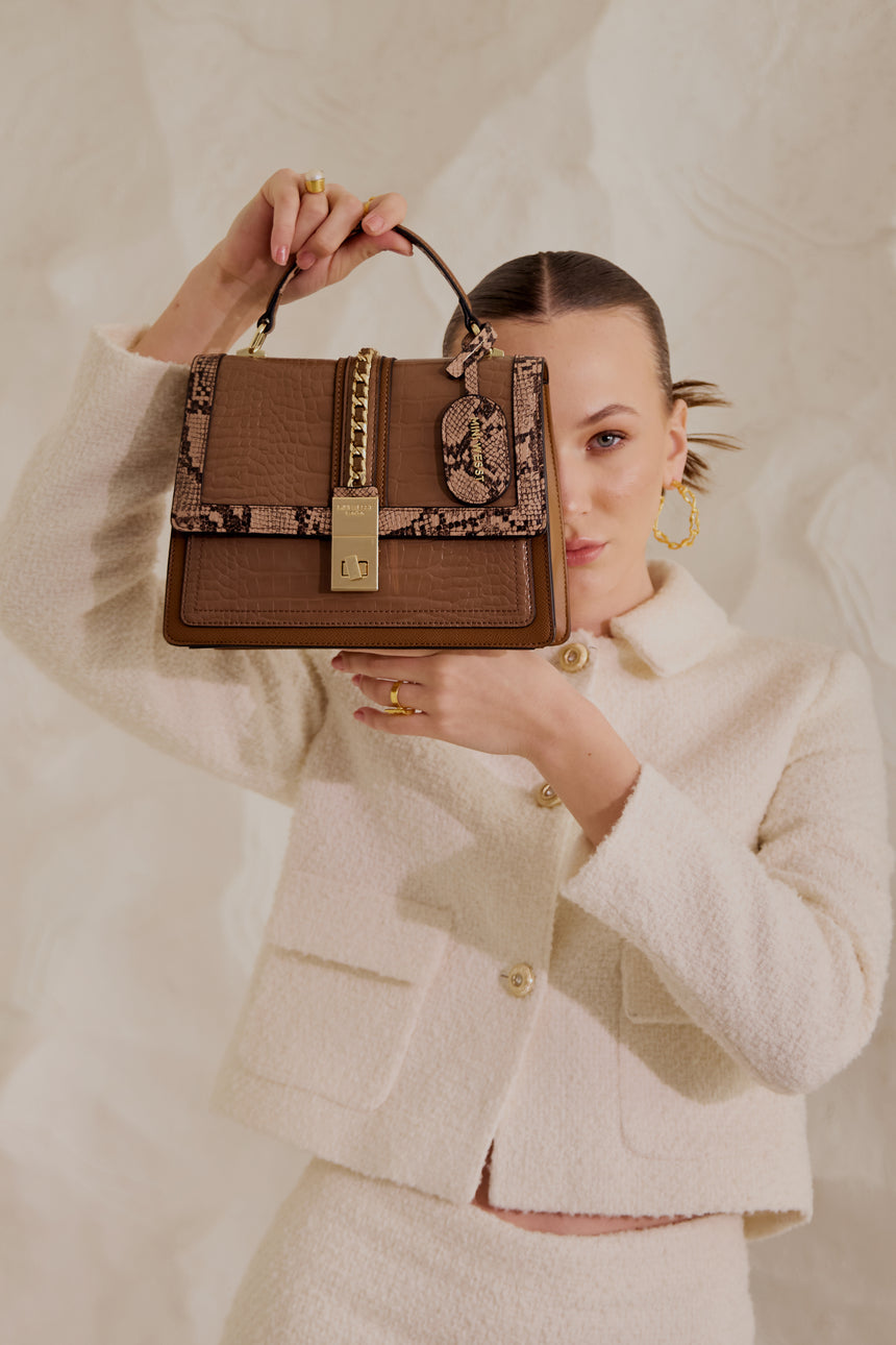 Default Title Bella Luxe Brown Handbag