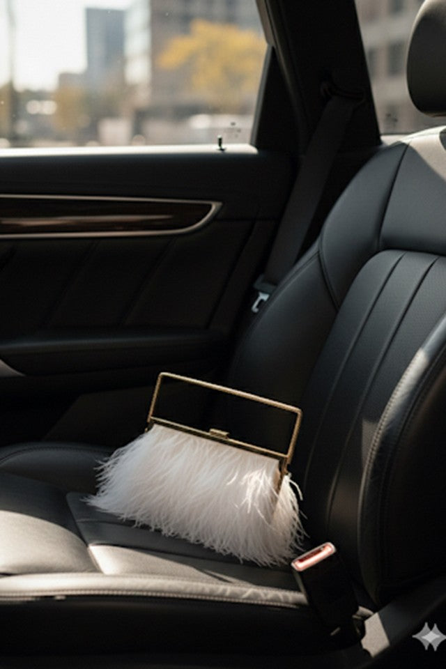 Feather White Clutch