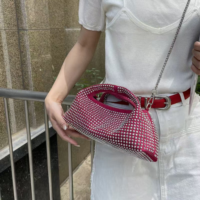 Christina Pink Rhinestone Clutch