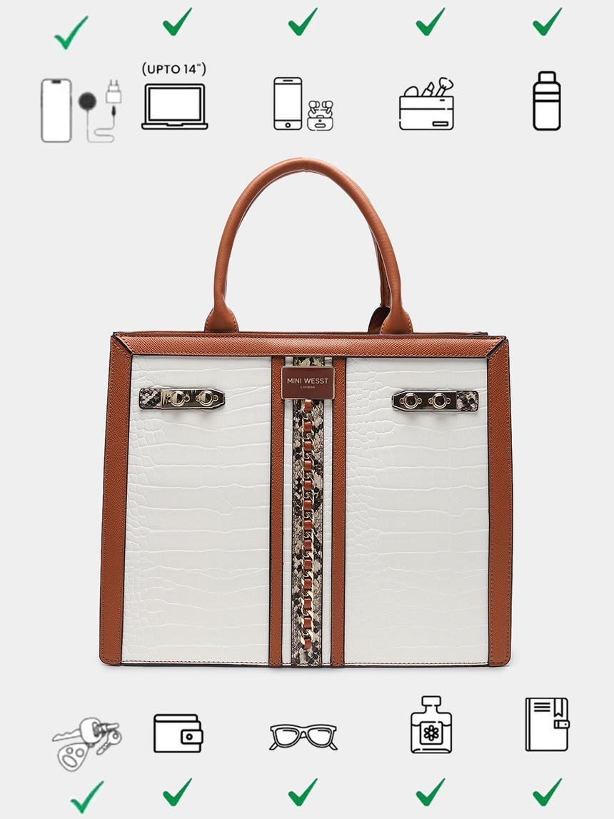 Broadway Luxe White London Tote