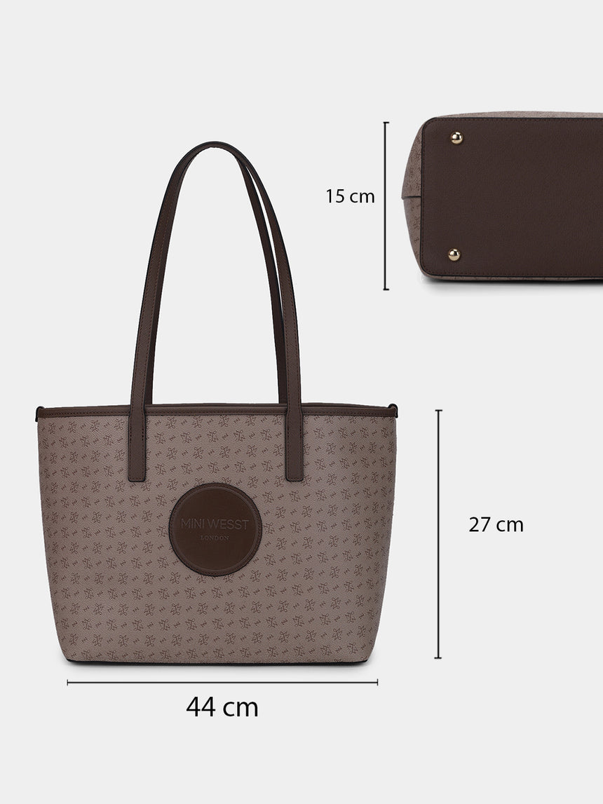 East West Brown London Tote