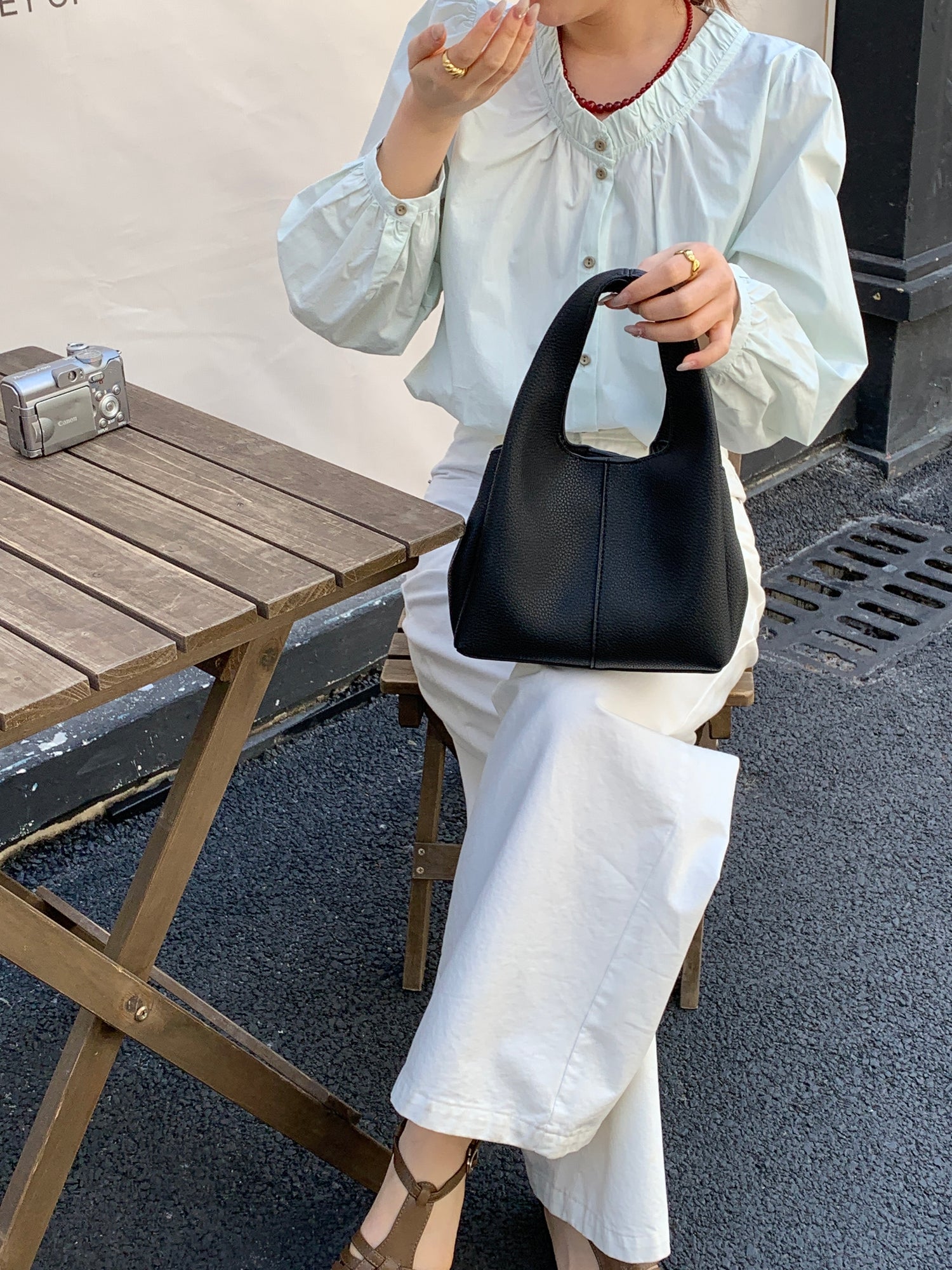 Black Hilary Bucket Sling Bag