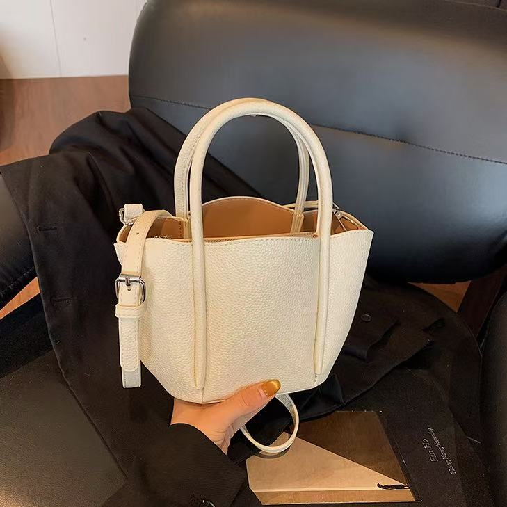 Barbara White Bucket Handbag