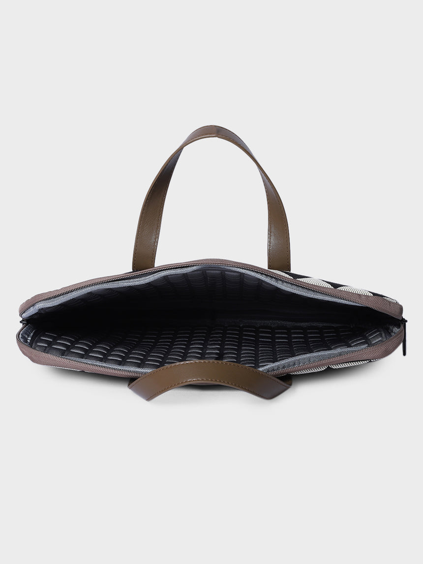 Bourbon Black and Brown London Street Bag With Pouch