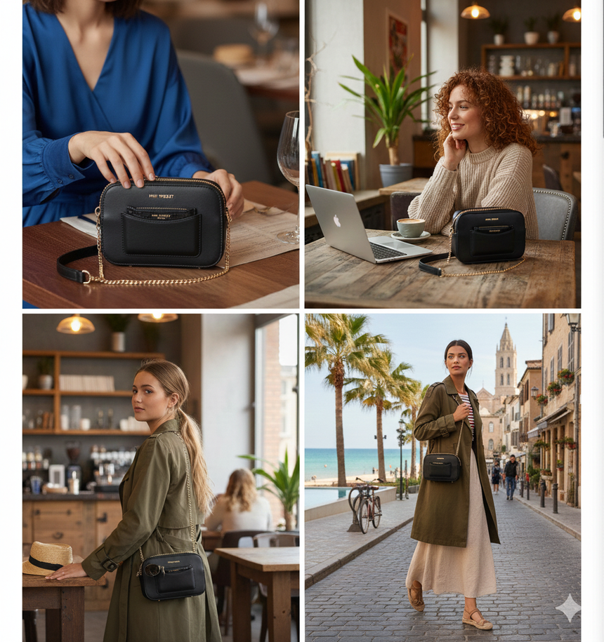 Uptown Luxe Black London Crossbody