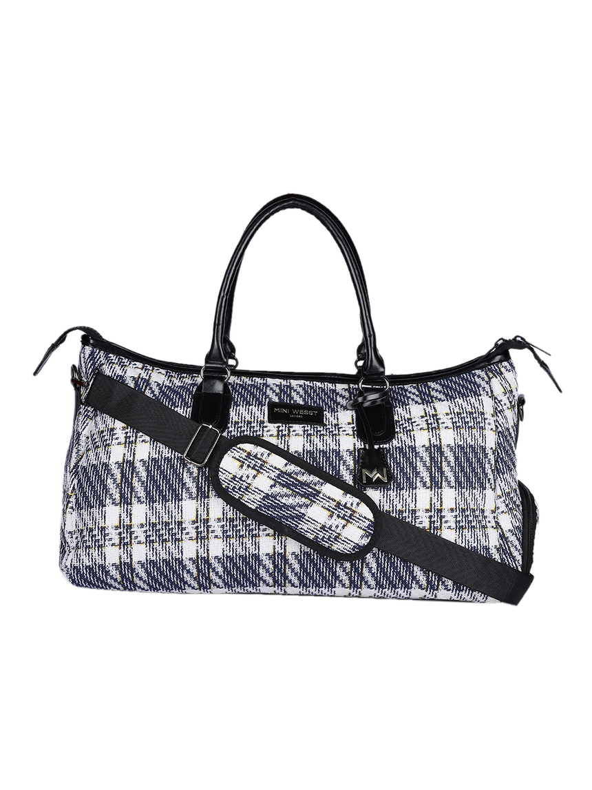 Wall Street Blue and White London Duffle Bag