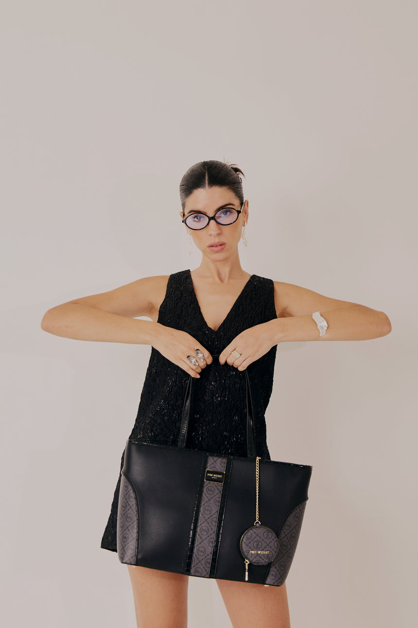 Piccadilly Square Black London Tote