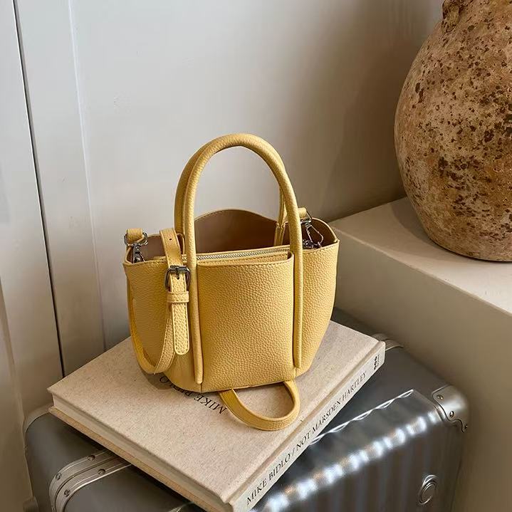 Barbara Yellow Bucket Handbag