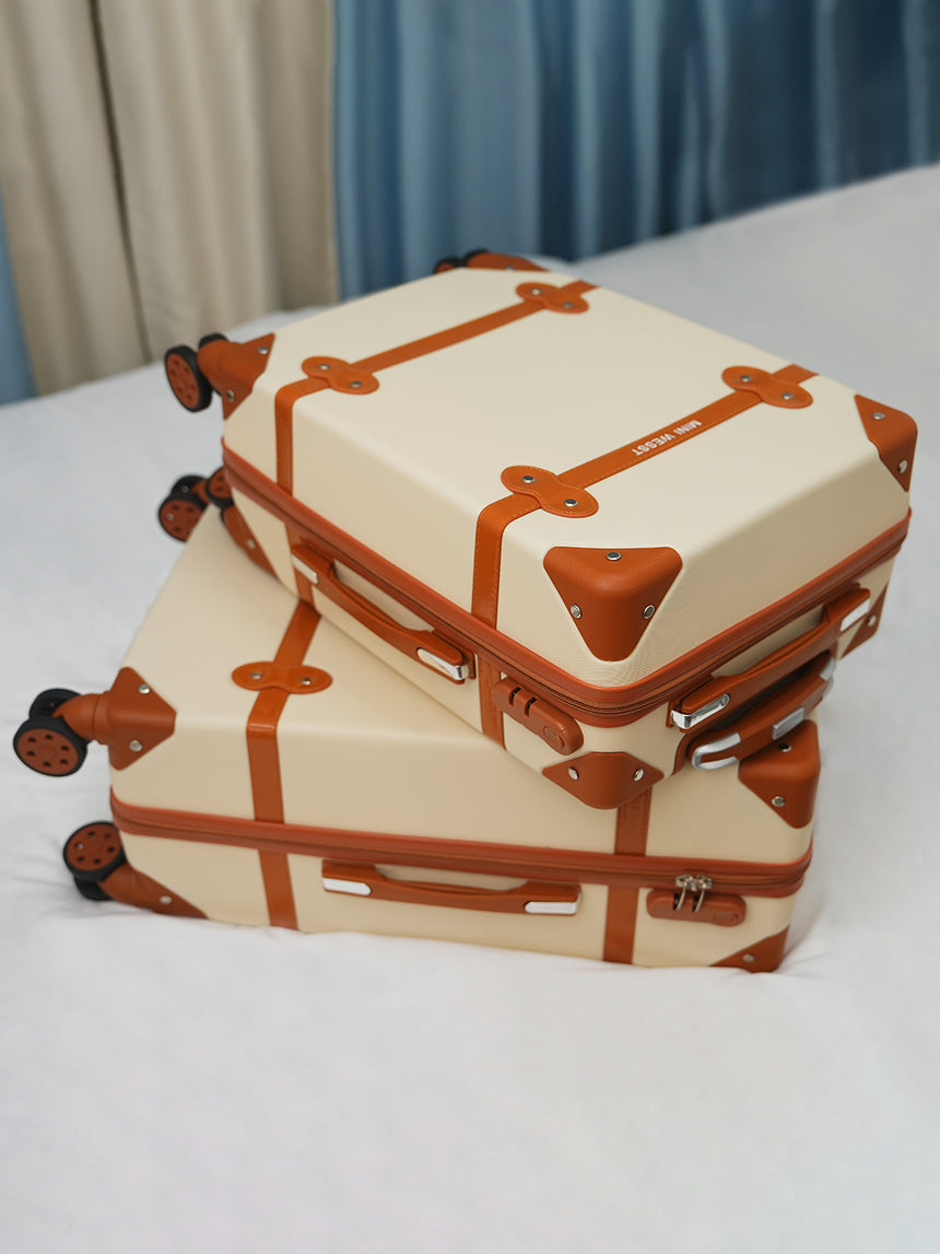 Emily In Paris Beige Set Of Small & Large Luggage