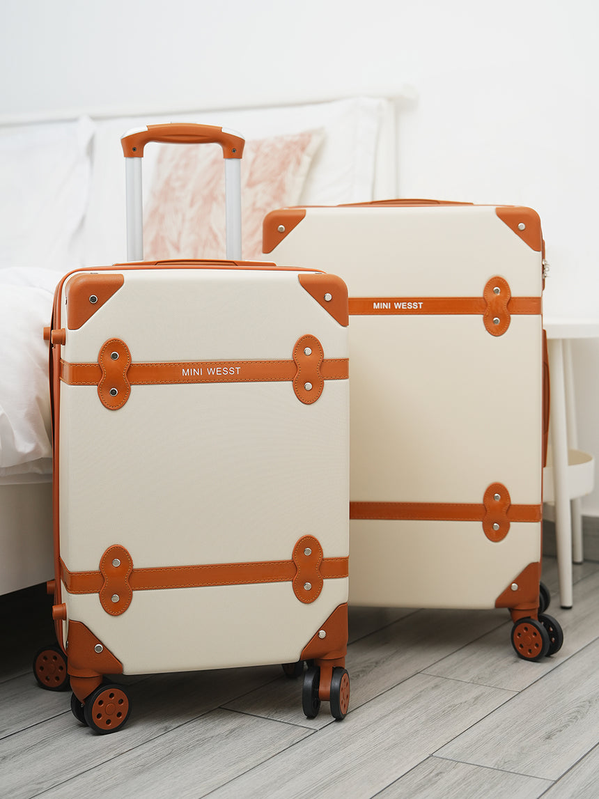 Emily In Paris Beige Set Of Small & Medium Luggage