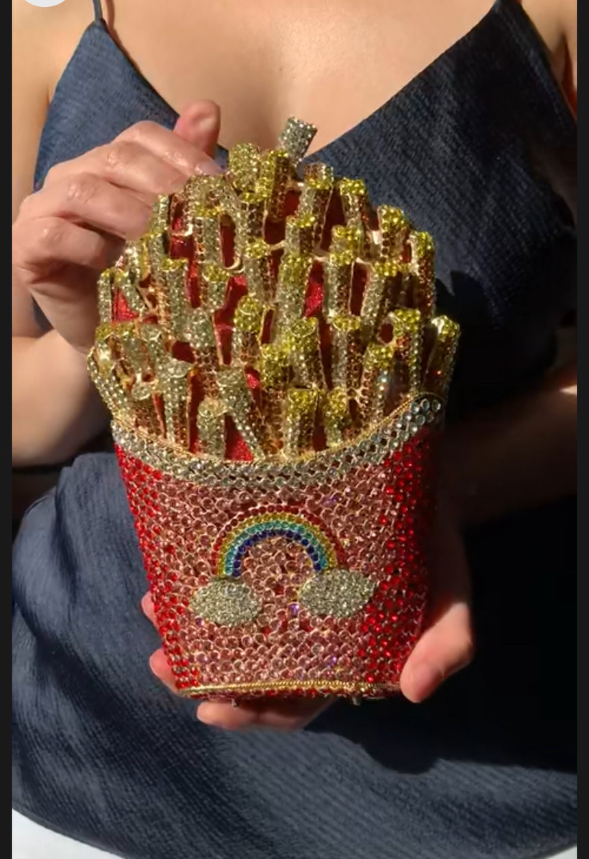 French Fries Multicolor Clutch