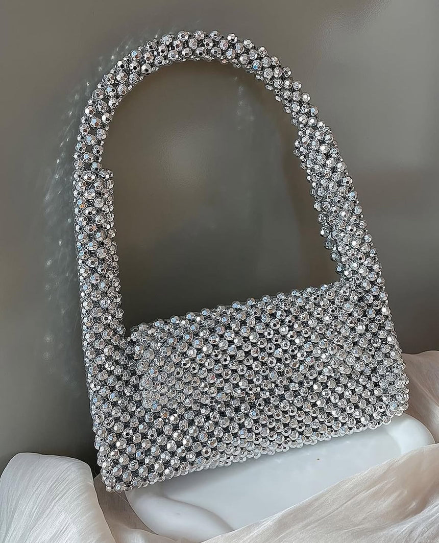 Emma Silver Handheld Clutch