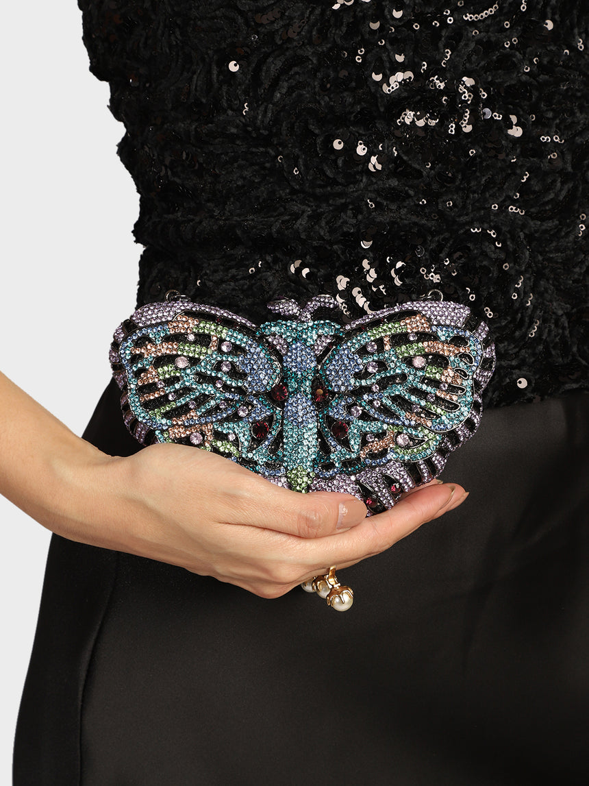 Butterfly Multicoloured Clutch