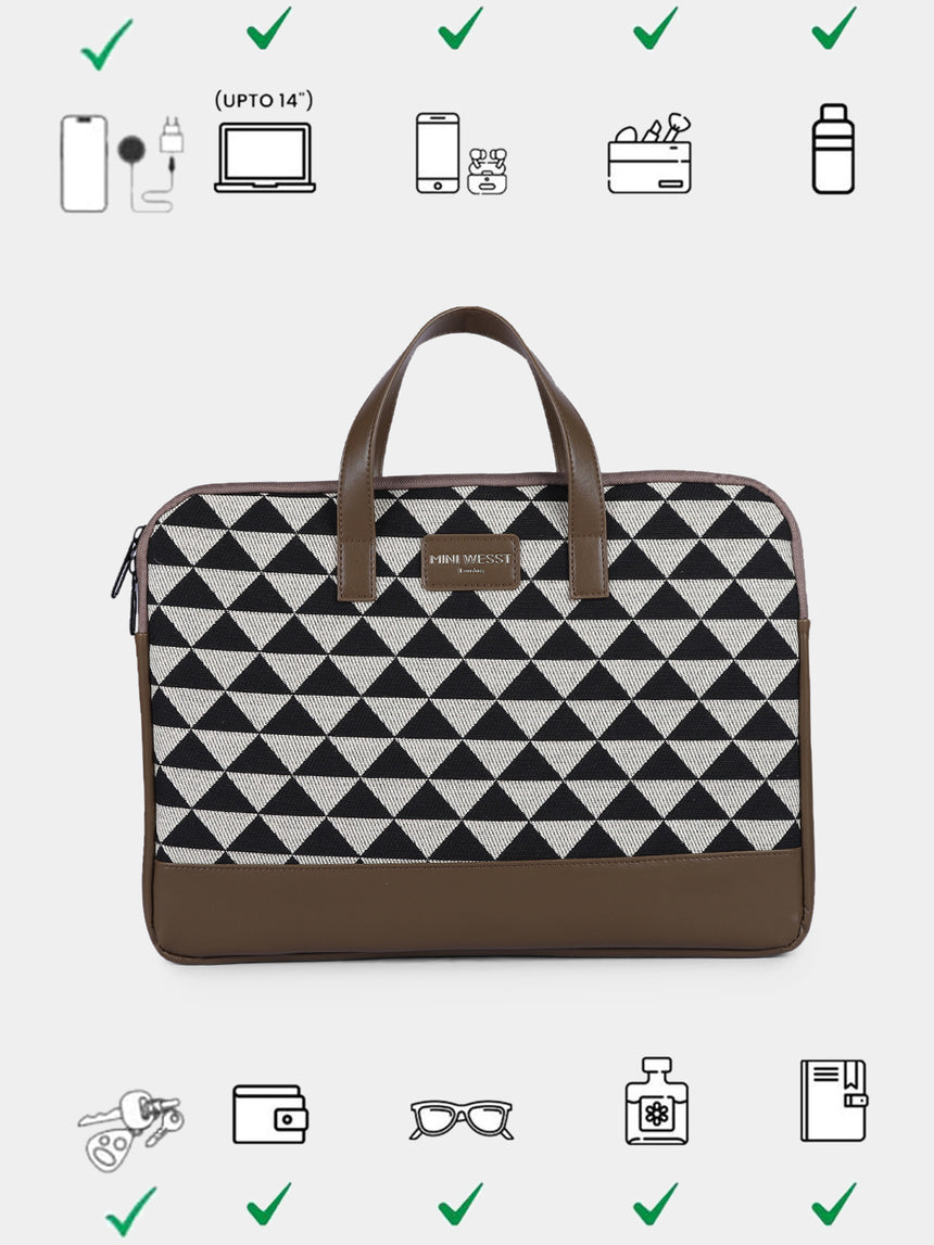 Bourbon Black and Brown London Street Bag With Pouch