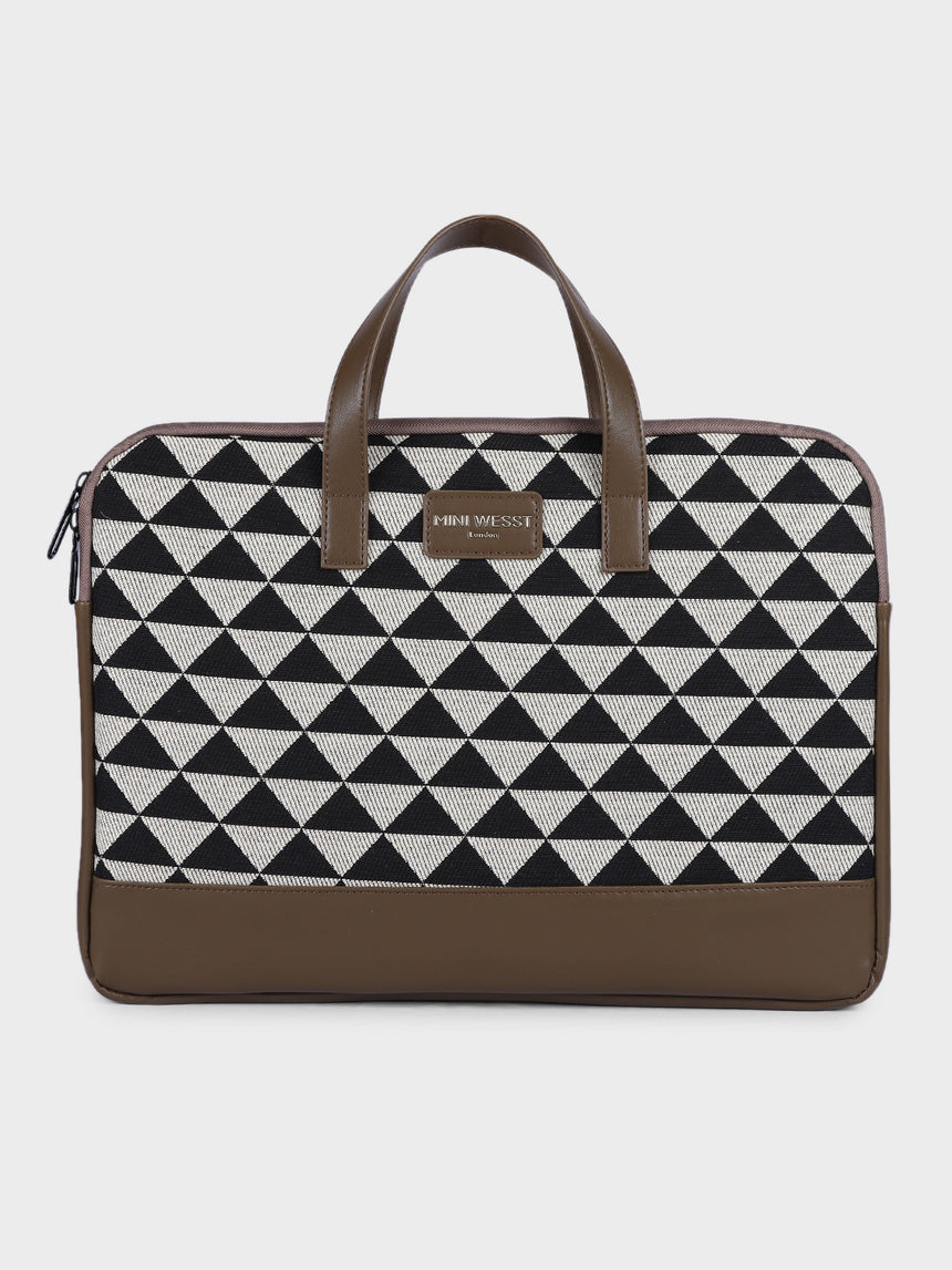 Bourbon Black and Brown London Street Bag With Pouch