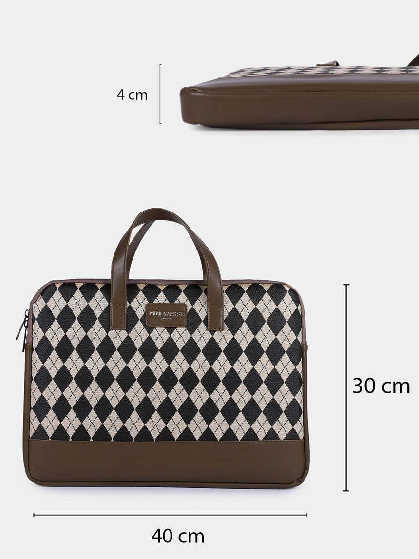 Bourbon Black and Brown London Street Bag With Pouch