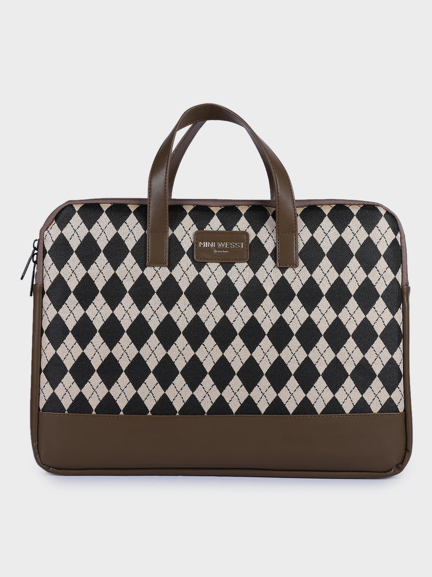 Bourbon Black and Brown London Street Bag With Pouch