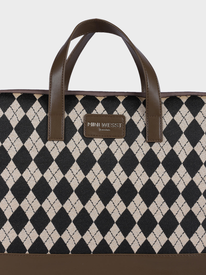 Bourbon Black and Brown London Street Bag With Pouch