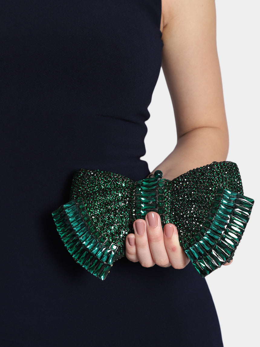 Bow Green Clutch