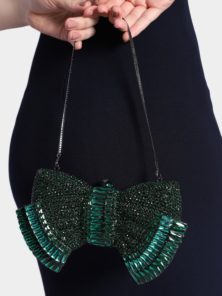 Bow Green Clutch