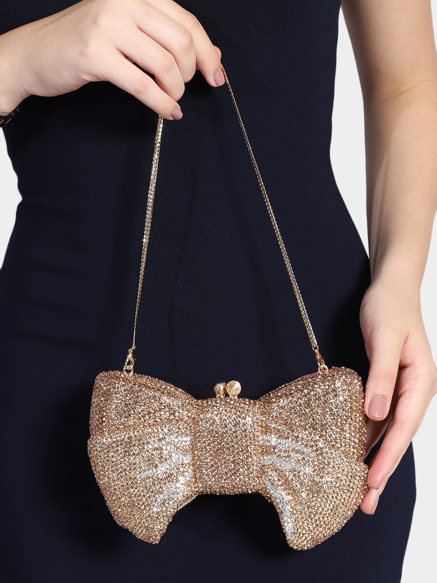 Bow Gold Clutch