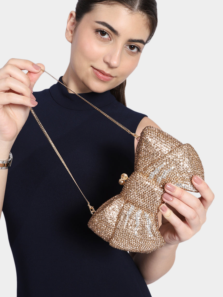 Bow Gold Clutch