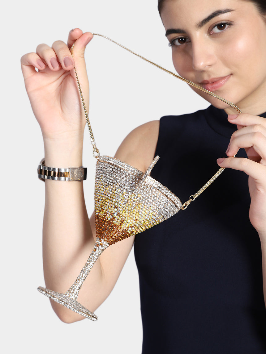 Champagne Multicolored Clutch