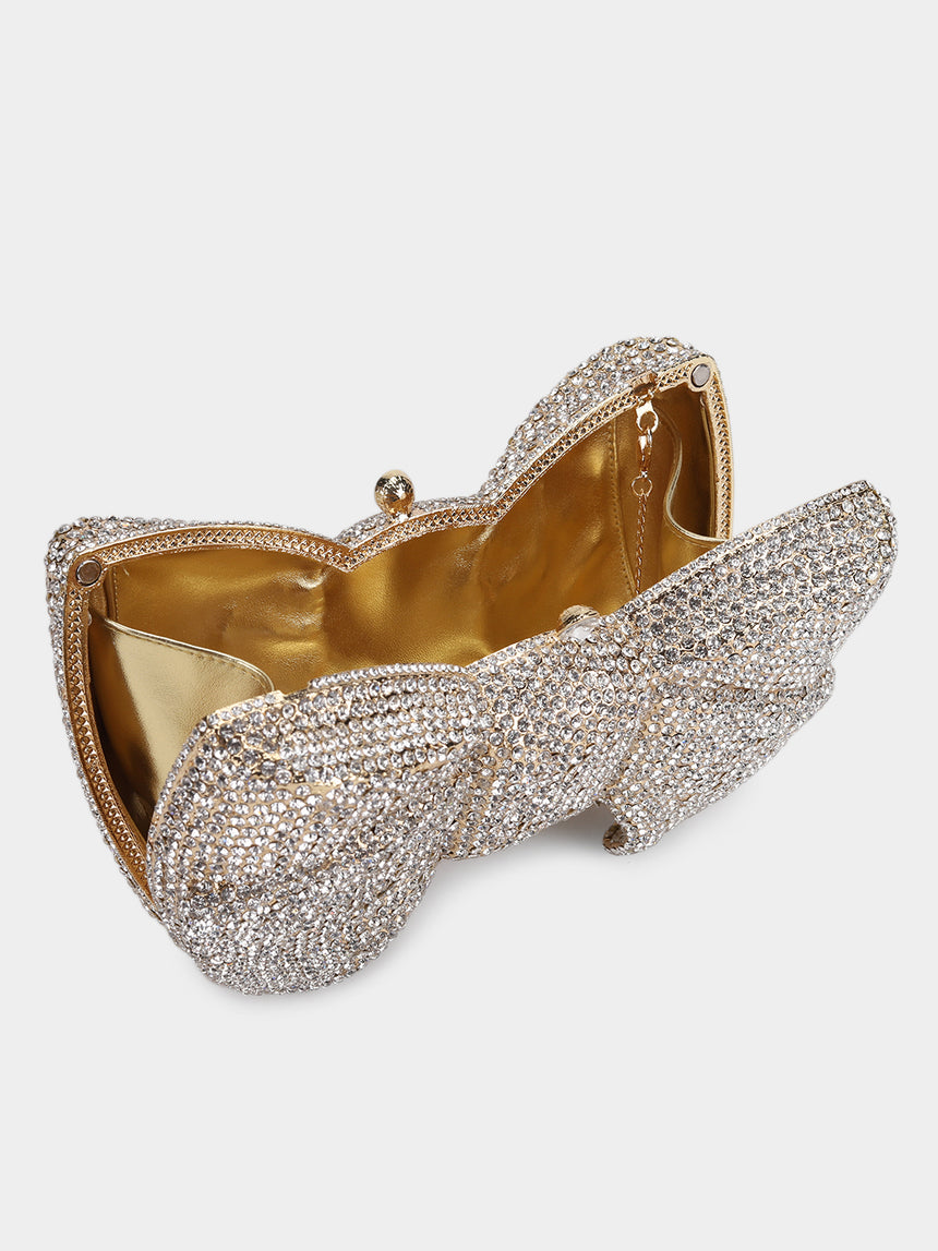 Bow Silver Clutch